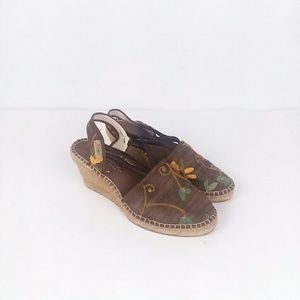 La Cadena embroidered espadrille wedge